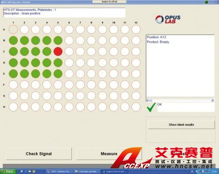 OPUS 軟件的屏幕截圖：HTS-XT 測量。