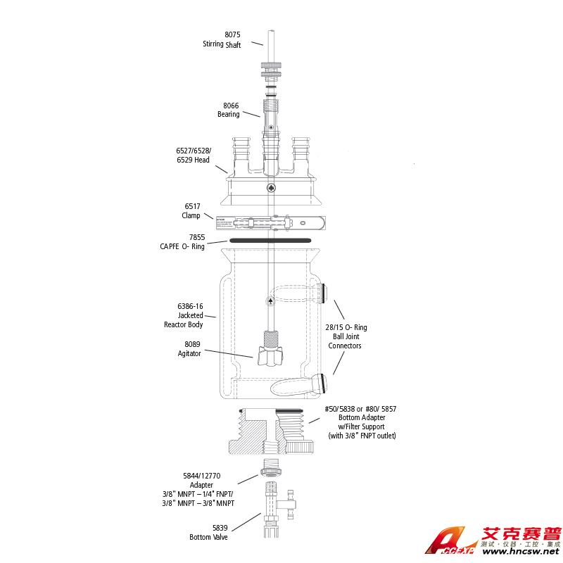 JULABO優(yōu)萊博 600ml 夾套過濾釜，CRS6386-45