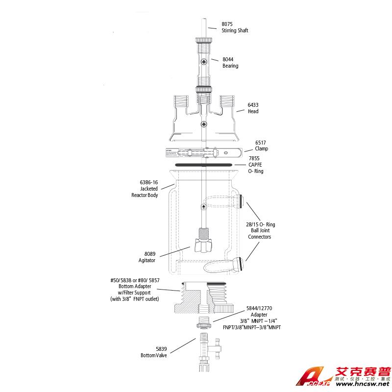 JULABO優(yōu)萊博 1000ml 夾套壓力過濾釜，CRS6386-115